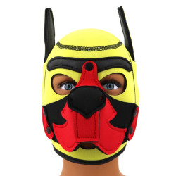 Kinky Puppy Cagoule Puppy Fox Néoprène Jaune-Rouge